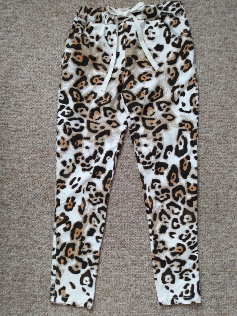Venti6 Bianco Jogger Pants Made In Italy With Drawstring And 4 Pockets ~ New